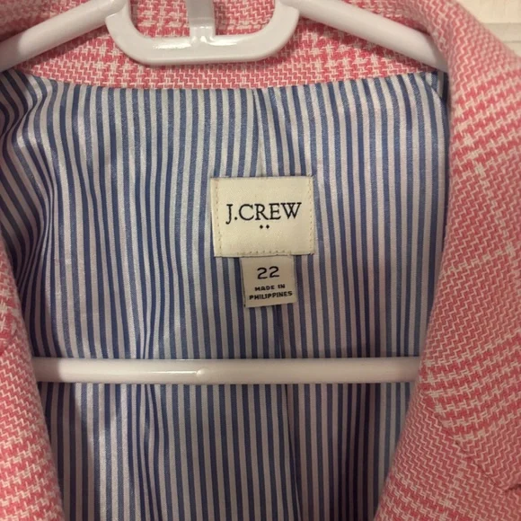 JCrew Pink Plaid Blazer Size 22 - Picture 2 of 4